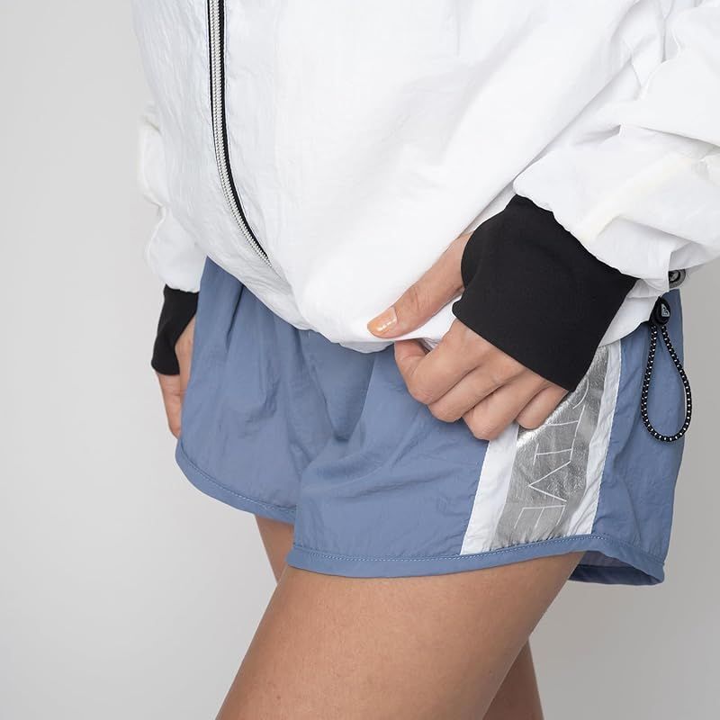 ロキシー スケートボードフーディー JUMP HIGH METALLIC JACKET レディース BLU