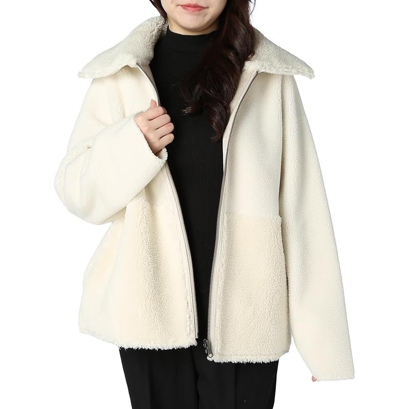 ジョルシア フェイクムートンリバーシブルブルゾン フェイクムートン ボアリバーシブルブルゾン レディース ベージュ