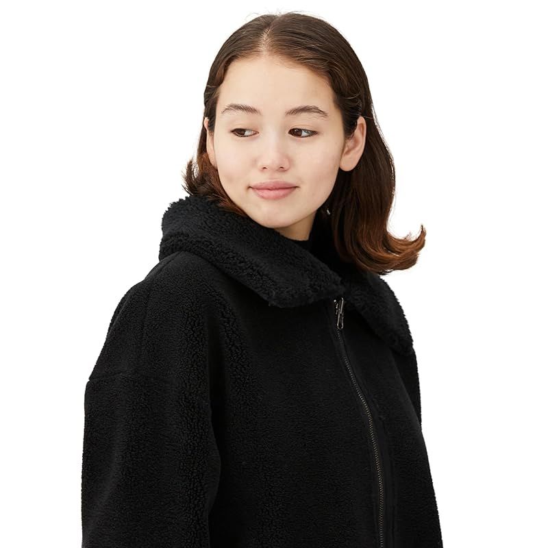 ジョルシア フェイクムートンリバーシブルブルゾン フェイクムートン ボアリバーシブルブルゾン レディース クロ