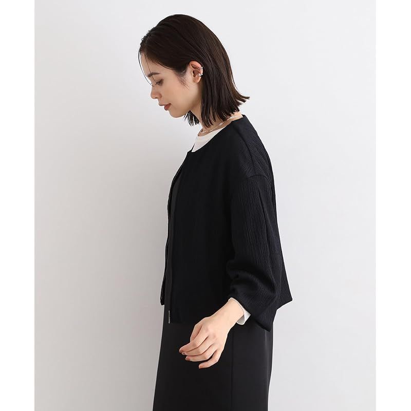 インディヴィ ブルゾン ジャンバー 洗える UVケア SETUP バルーンスリーブブルゾン レディース ブラック 019 38 M