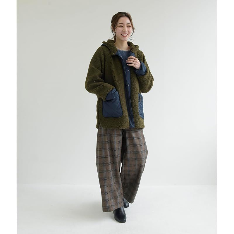 ミーテファブリカ ブルゾン キルティングドッキングボアブルゾン レディース 4335001 チャコールグレー