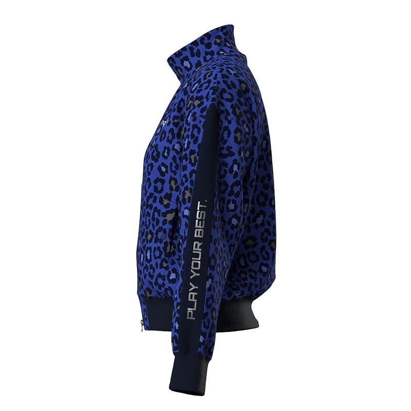  ピン アパレル レディース フルジップブルゾン レオパード柄 ストレッチ ゴルフ アウター 622 4220902 110_ブルー L ファッション雑貨 ベビー キッズ