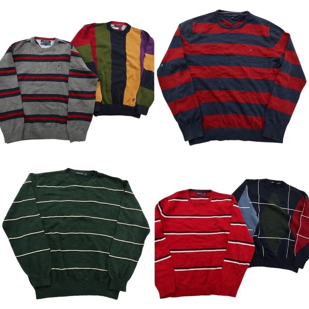 未検品 古着卸 まとめ売り ブランドMIX セーター セット メンズ L 90’s ノーティカ トミーヒルフィガー 古着 ND 2600