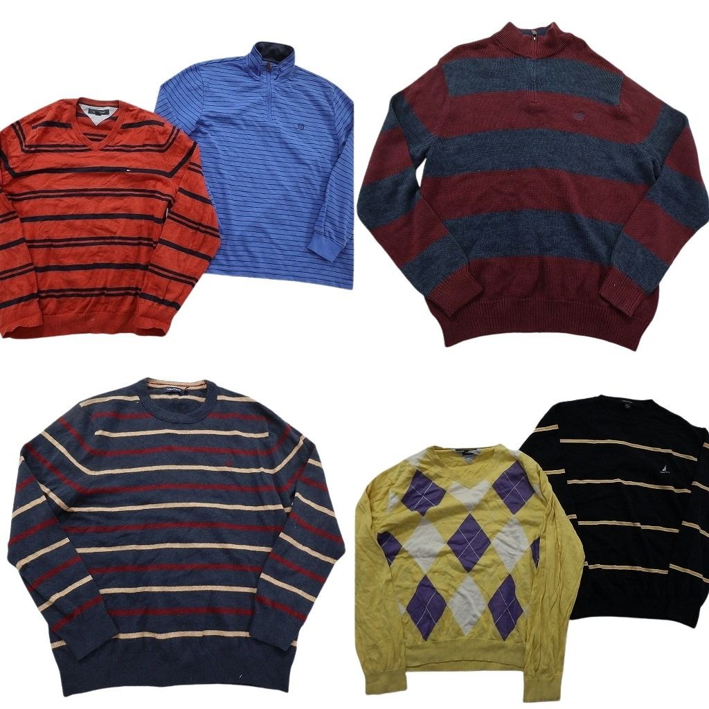 未検品 古着卸 まとめ売り ブランドMIX セーター セット メンズ XL トミーヒルフィガー ノーティカ チャップス 古着 ND 2598