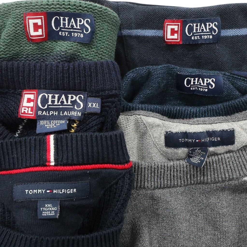 未検品】古着卸 まとめ売り ブランドMIX セーター 6枚セット (メンズ