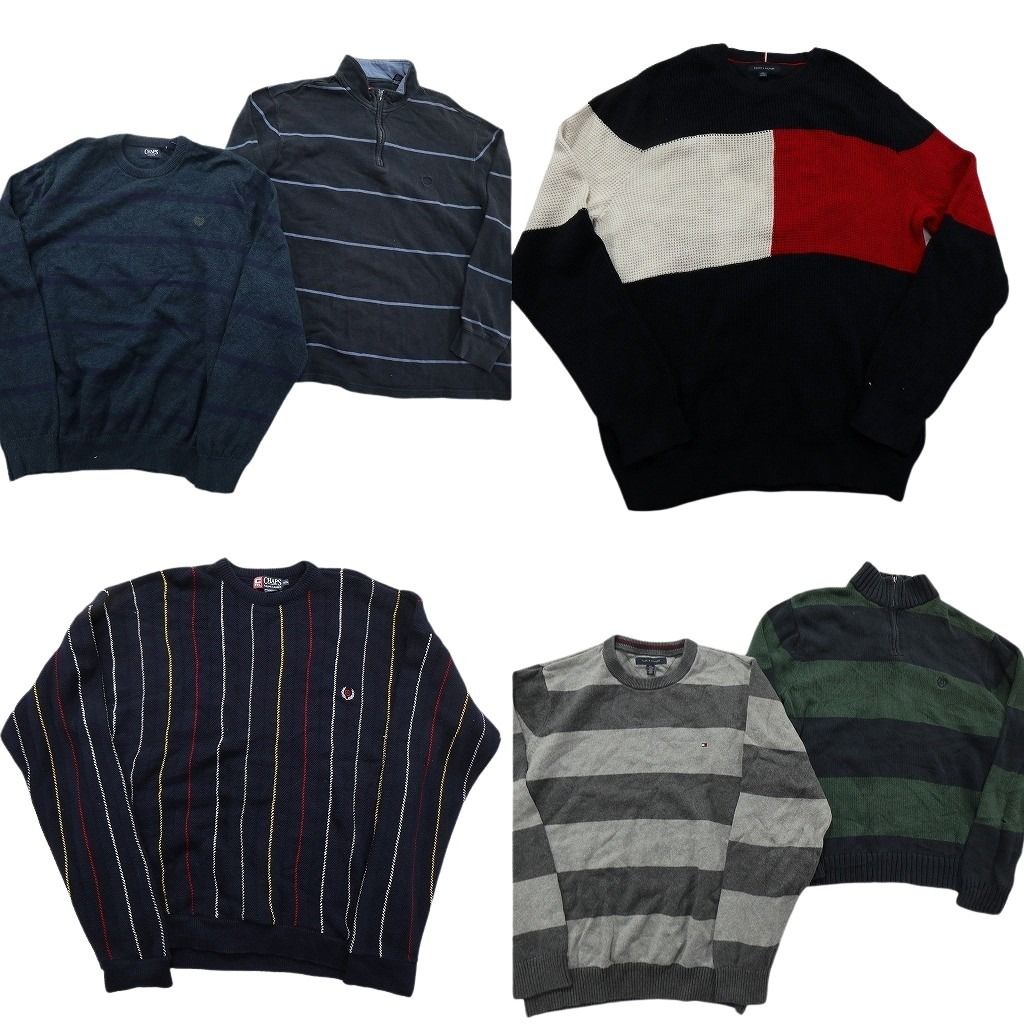 未検品】古着卸 まとめ売り ブランドMIX セーター 6枚セット (メンズ