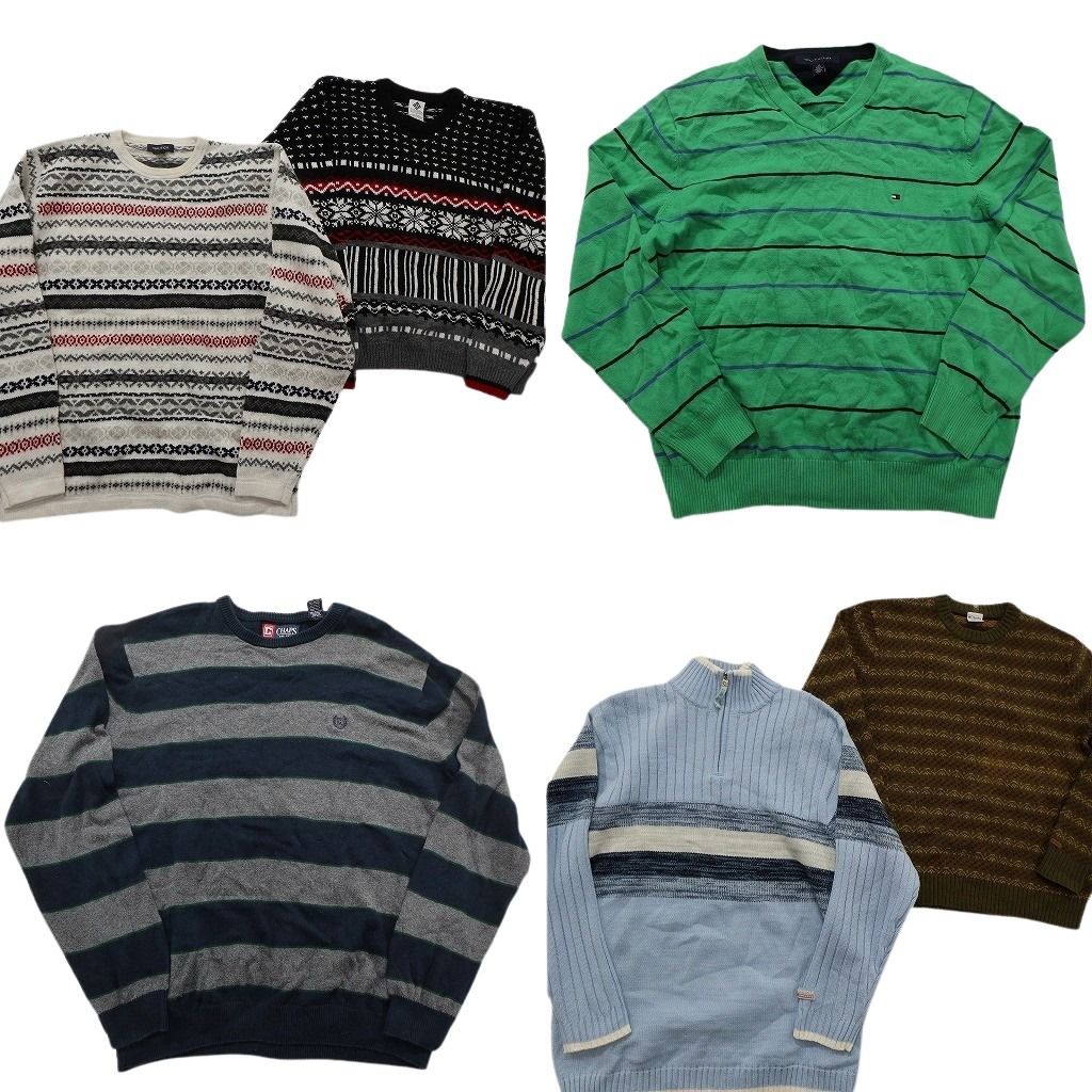 未検品 古着卸 まとめ売り ブランドMIX セーター セット メンズ L コロンビア サウスポール チャップス 古着 ND 2594