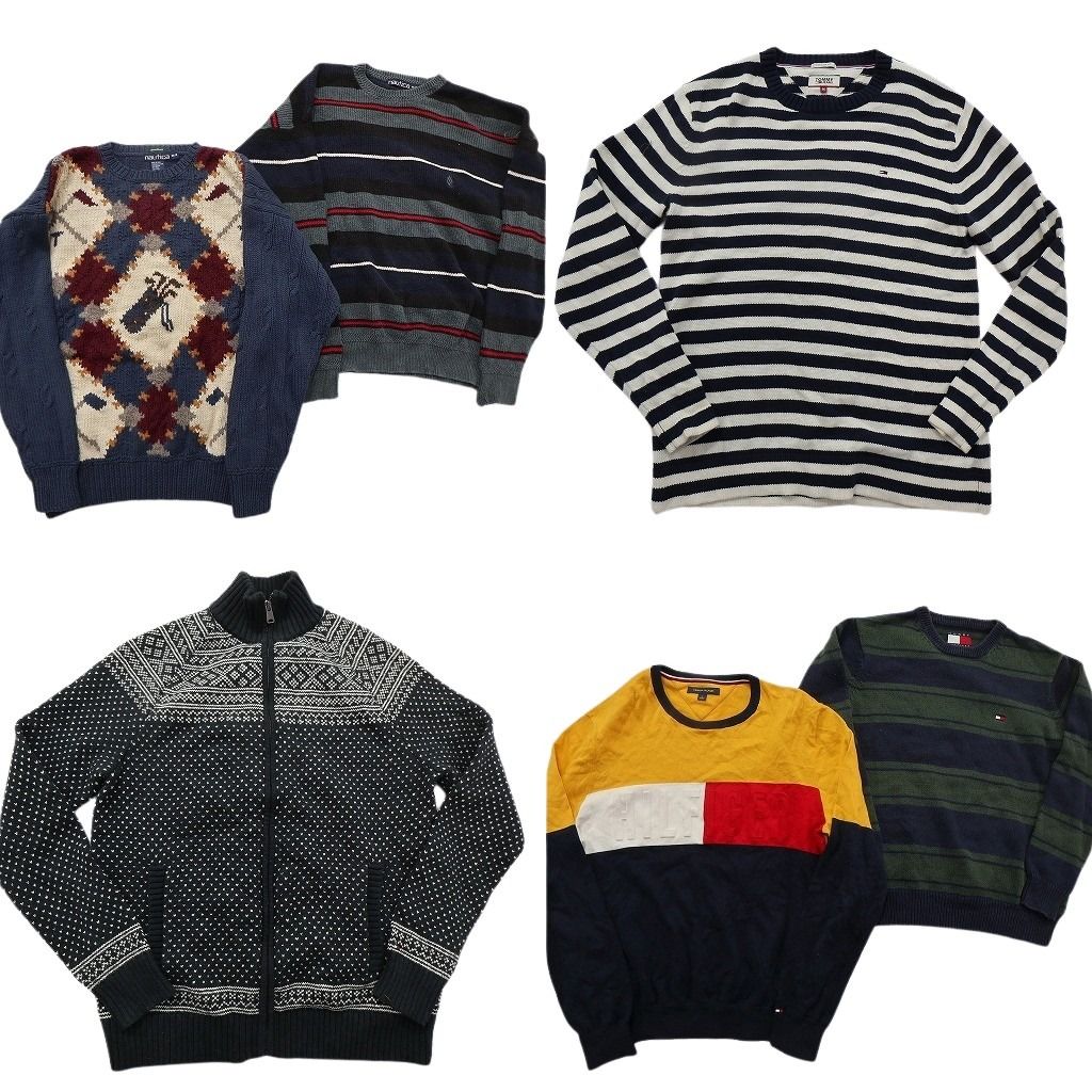 未検品 古着卸 まとめ売り ブランドMIX セーター セット メンズ M トミーヒルフィガー ノーティカ 90’s 古着 ND 2592