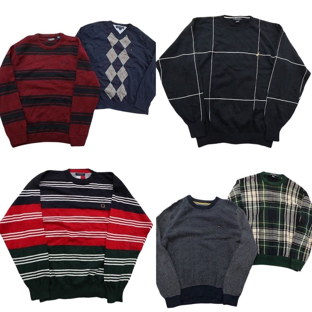 未検品】古着卸 まとめ売り ブランドMIX セーター 6枚セット (メンズ L