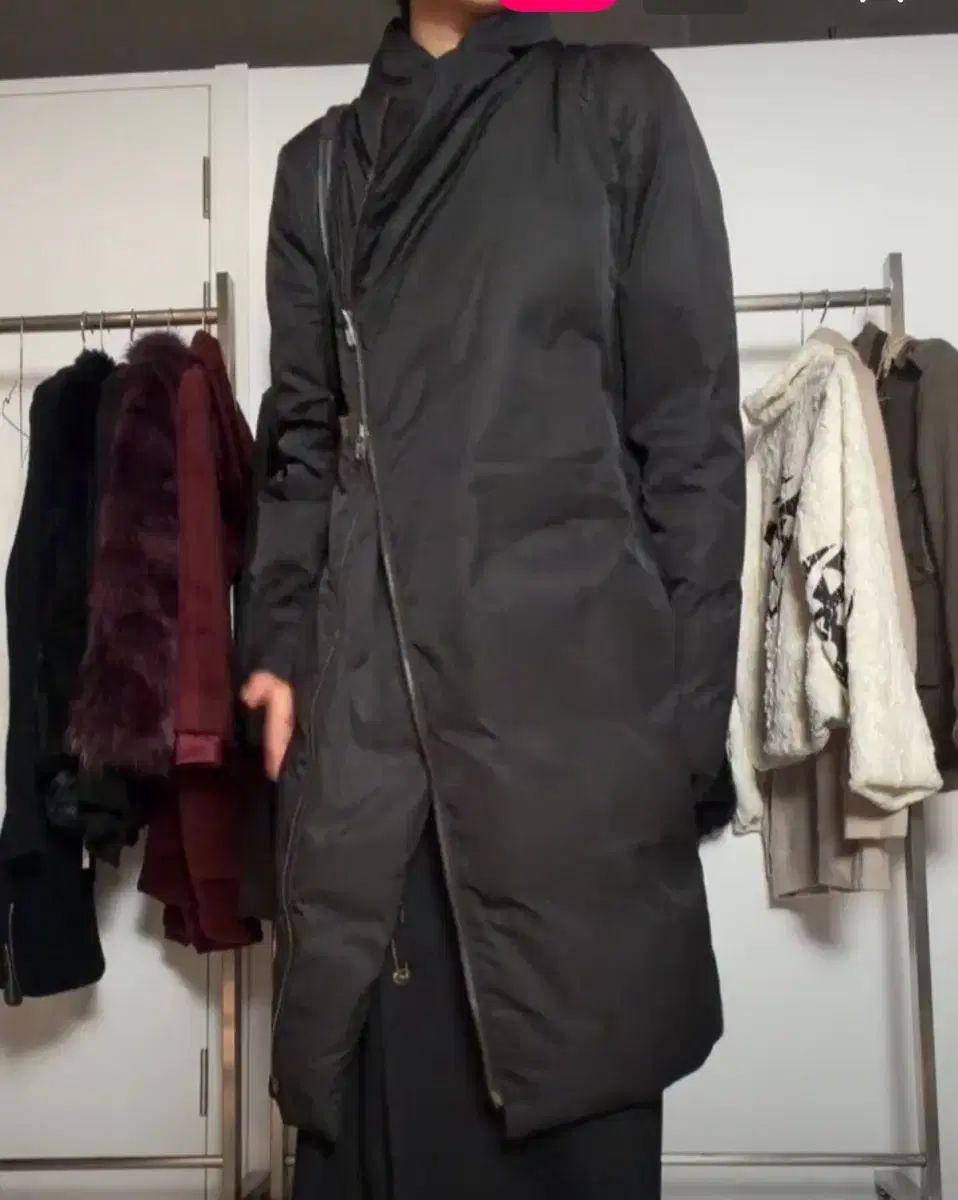 DKNY ヴィンテージ ブラック ロング 斜めボーダー ダウン ayadz Q チャンミン パウニング