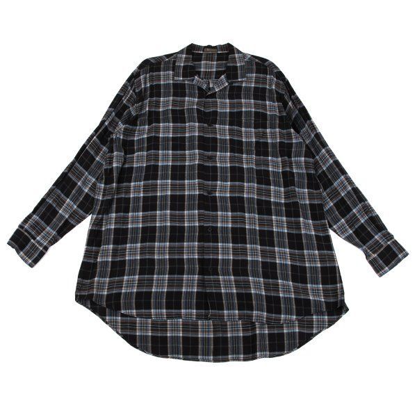 ワイズフォーメンY's for men レーヨンオープンカラーチェックシャツ