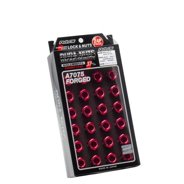 RAYS レイズ ジュラルミンロック ナットセット L 37 6 H用 M 12 1 25 レッドアルマイト 19 HEX セット