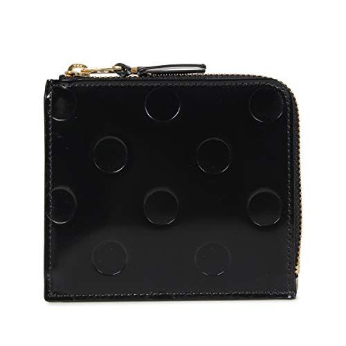 Comme des Garcons POLKA DOTS WALLET コムデギャルソン 財布 ミニ財布 L字ファスナー 本革 ポルカドット ブラック 黒 メンズ レディース 並行輸入品 m