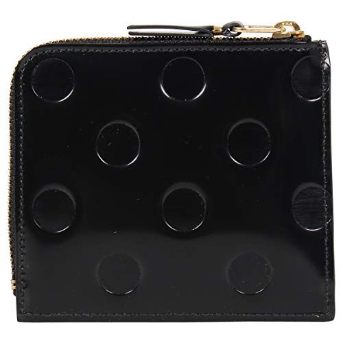 Comme des Garcons POLKA DOTS WALLET コムデギャルソン 財布 ミニ財布 L字ファスナー 本革 ポルカドット ブラック 黒 メンズ レディース 並行輸入品 m