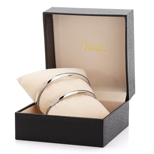 Verita ペアバングル サージカルステンレス 金属アレルギー対応 ペアブレスレット カップル お揃い 錆びにくい おしゃれ ブランド プレゼント メンズ レディース 2点セット BOX付き m
