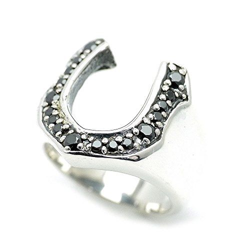 シルバーワン シルバー925 オニキス ホースシュー リング メンズ ma 黒 ブラック 19号 指輪 m
