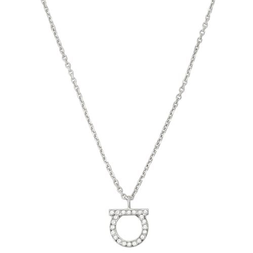 フェラガモ ガンチーニ クリスタル ネックレス ペンダント L シルバー GANCINO CRYSTAL 696657 760132 002 並行輸入品 m