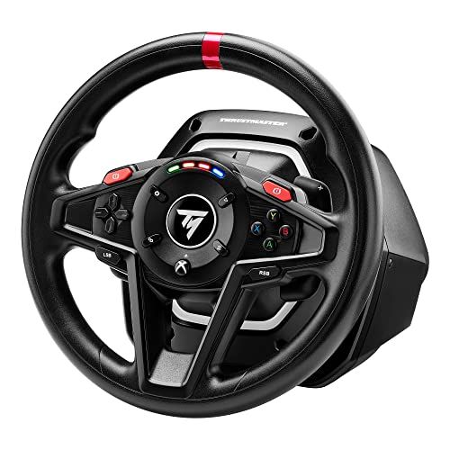  Xbox ライセンス Thrustmaster スラストマスター ハンコン T 128 Series X S One PC ハンドルコントローラー レーシングゲーム フォースフィードバックシステム 磁気ペダルセット 1年間 po ハンドルコントローラー(ハンコン) テレビゲーム