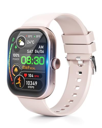 Smartwatch [operating time exceeded! [Industry's First 1000 mAh Battery & Protective Film Included] Smart Watch, Activity Monitor Watch, iPhone Compatible, Android Compatible, Bluetooth 6.0, 2.01 inch, Large Screen, Message Notification, IP68, Waterproof, Long Lasting for Life m