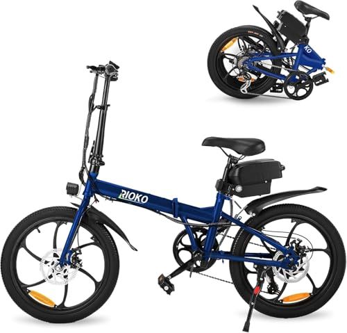 RIOKO電動アシスト自転車 折りたたみ トルクセンサー搭載 続行距離150 km 公道可 免許不要 シマノ7段変速 5段階アシスト 20インチ 通勤 通学 大容量 前後ディスクブレーキ 350 W 坂登30度 防水IP 64 軽量 雪道 泥道 対応 日本語取扱 m