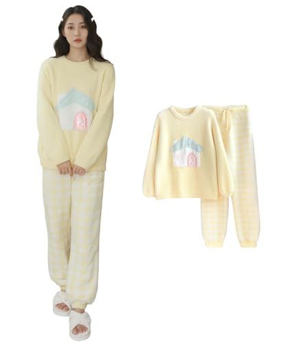 Beatgos ルームウェア 部屋着 パジャマ レディース モコモコ フワフワ 暖かい 長袖 春 秋 冬 m