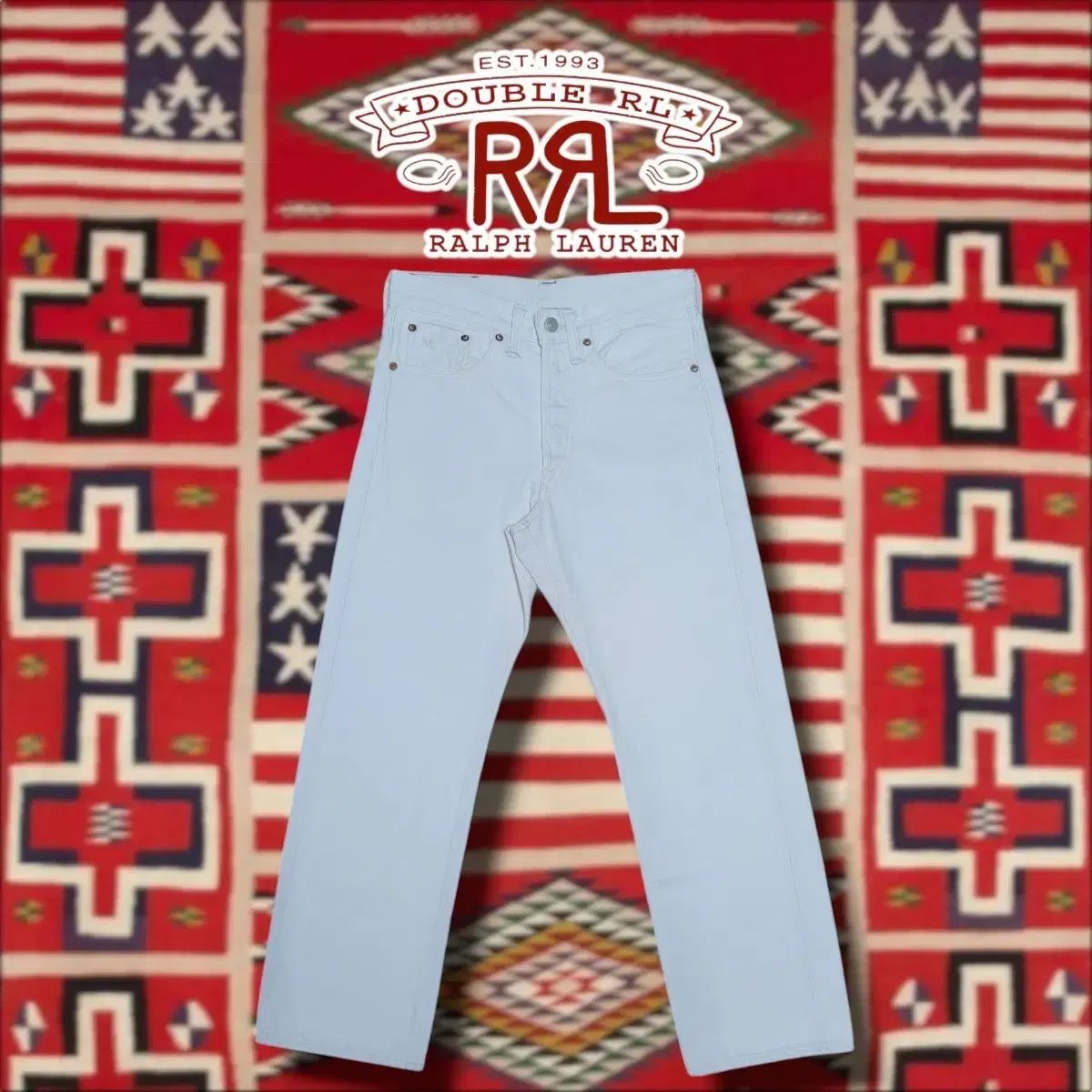 28 x 30 RRL ダブルアールエル ヴィンテージ ファイブ ポケット デニム パンツ エクリュ