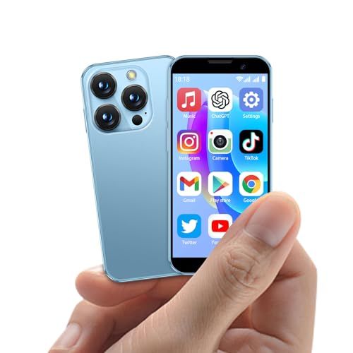 3 0 インチ HD スクリーン ミニスマートフォン アンロックド ミニフォン 500 万画素カメラ 顔認証 デュアルナノ SIM カード対応 WiFi GPRS TF 薄ボディ キッズフォン用 青色po