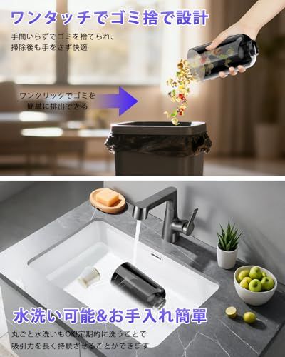  掃除機 コードレス 65 000 Pa超強力吸引力 2025業界初です!吹かして 吸って 膨らませて 超軽量 軽量 60分連続稼働 LED液晶ディスプレイ 左右180°上下90°回転 伸縮型 スティック ハンディクリーナー サイク c 9 e 1 ad その他 キッチン 食器