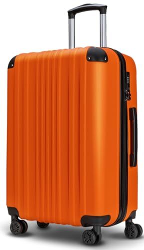 Bargiotti ABSスーツケース キャリーバッグ キャリーケース 大容量 超軽量 TSAロック ダブルキャスター 静音 旅行 ビジネス… オレンジ Medium b 6 e 8071 d