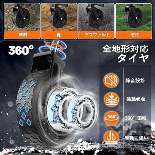  BTTN キャリーワゴン 静音設計ロングモデル ベアリング内蔵タイヤ 大容量120 L 耐荷重160 kg 折りたたみ式 自立収納 軽量 コンパクト キャンプ 買い物 運動会 m キャリーワゴン リュック バッグ