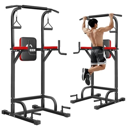 MOJEER 懸垂マシン ぶらさがり 健康器 耐荷重180 kg 高さ11段 アームレスト3段 プッシュアップバ一4段 懸垂バー 懸垂台 健康器具 チンニング ディップスス 多機能 筋力 筋肉トレーニング器具 家庭用 日本語説明書 YT 005 m