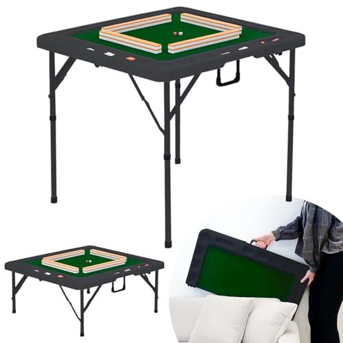 二つ折りコンパクト ー雀鳳ージャンホウー 麻雀卓 折りたたみ 軽量 家庭用 コンパクト 高さ2段階調整 ドリンクホルダー付き m