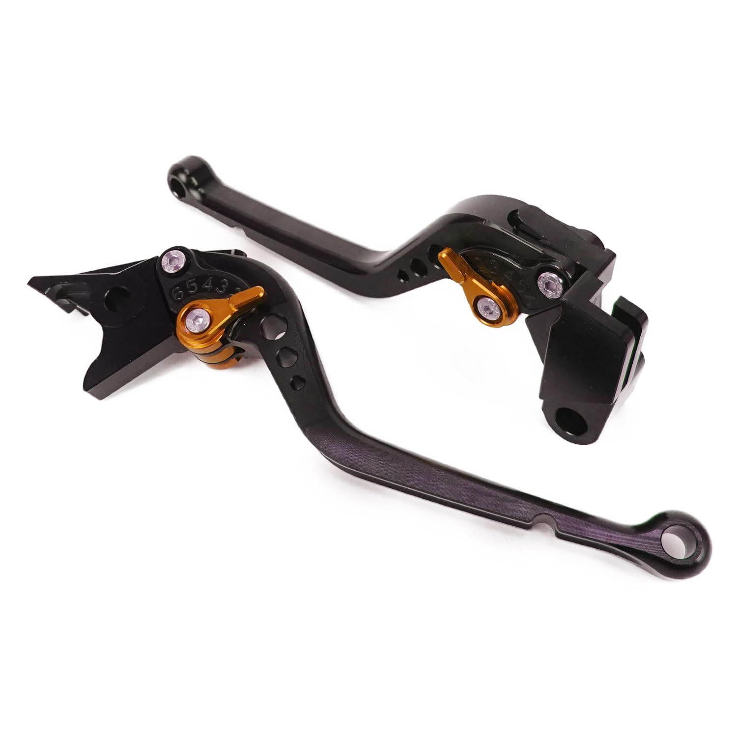 K56 黒(橙) カワサキ ブレーキ クラッチレバー 6段階調整 ロング ZX