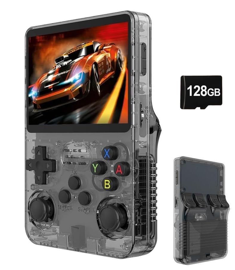Whatsko R 36 S 128 GB RK 3326 レトロハンドヘルドゲームコンソール ArkOSシステム 3 5インチIPS OCAフルスクリーン 64ビット デュアル3 Dジョイスティック ポータブルエミュレータ互換機 日本語対応 3000 mAh ?po