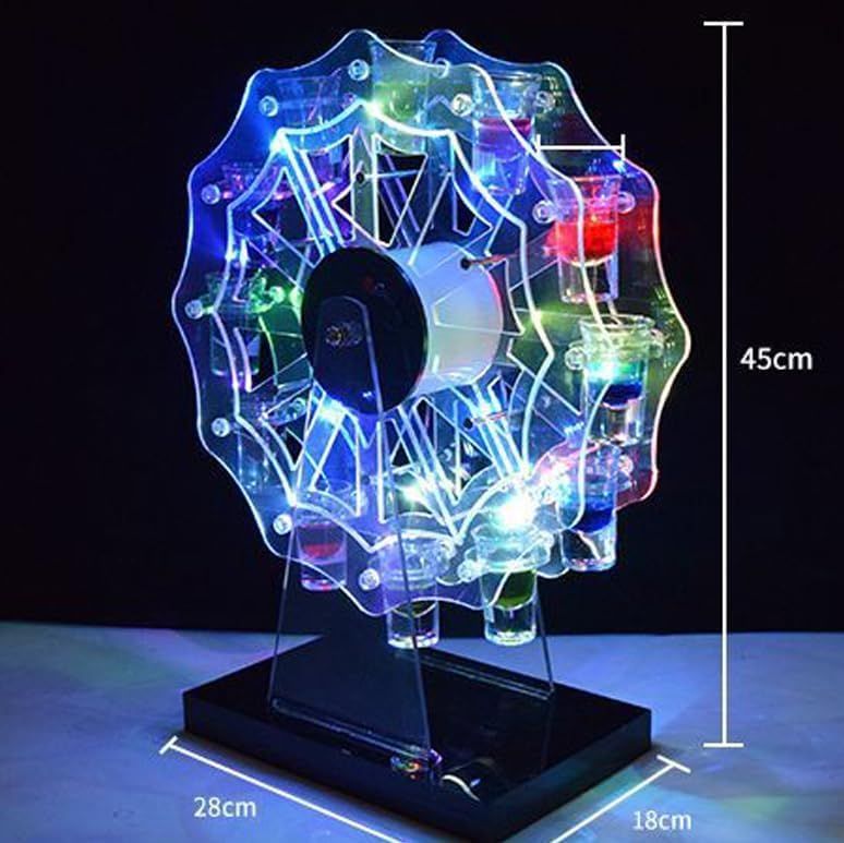 テキーラ観覧車 LED酒ボトルの表示棚 観覧車 30 mlグラス 付き ワインラック 酒グラススタンド 卓上自立型 充電式 自動カラーチェンジ 忘年会 クラブ カラオケ パーティー 1 観覧車型12カップ po