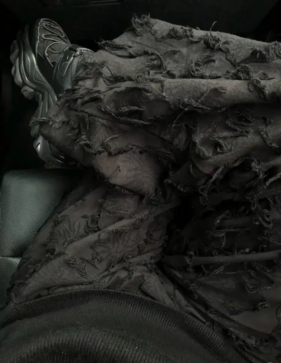 ブラック フリンジ ワイド パンツ ヴィンテージ