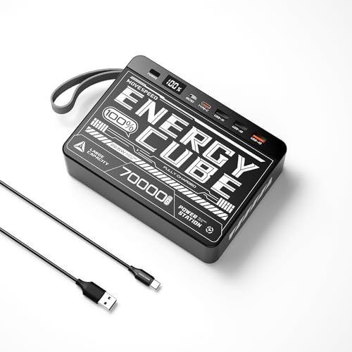 MOVE SPEED 70000 mAh 4台同時充電 大容量 22 5 W急速充電 PD 20 W QC 3 0 PSE認証済み 4出力ポート LCD残量表示 旅行 出張 停電 防暑対策 地震 災害 アウトドア用 防災グッズ 緊急用必携品 iPhone