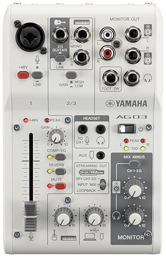 ヤマハ YAMAHA ライブストリーミングミキサー 3チャンネル ホワイト AG 03 MK 2 Wpo エレクトリックベース オーディオインターフェイス 