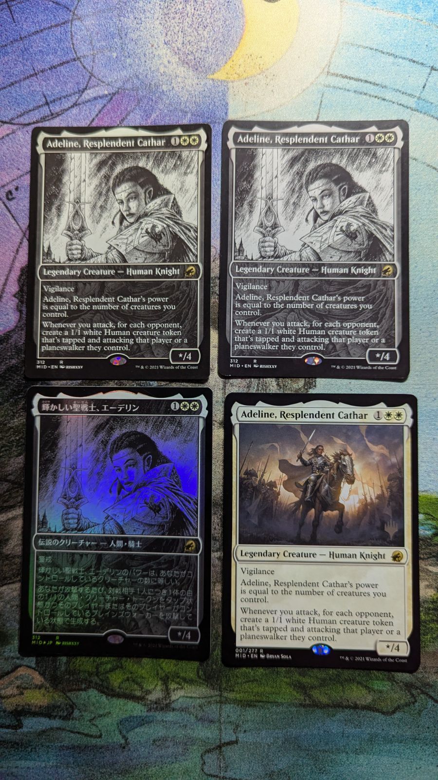 MTG 輝かしい聖戦士、エーデリン ボーダレス英語2枚ボーダレスfoil日本