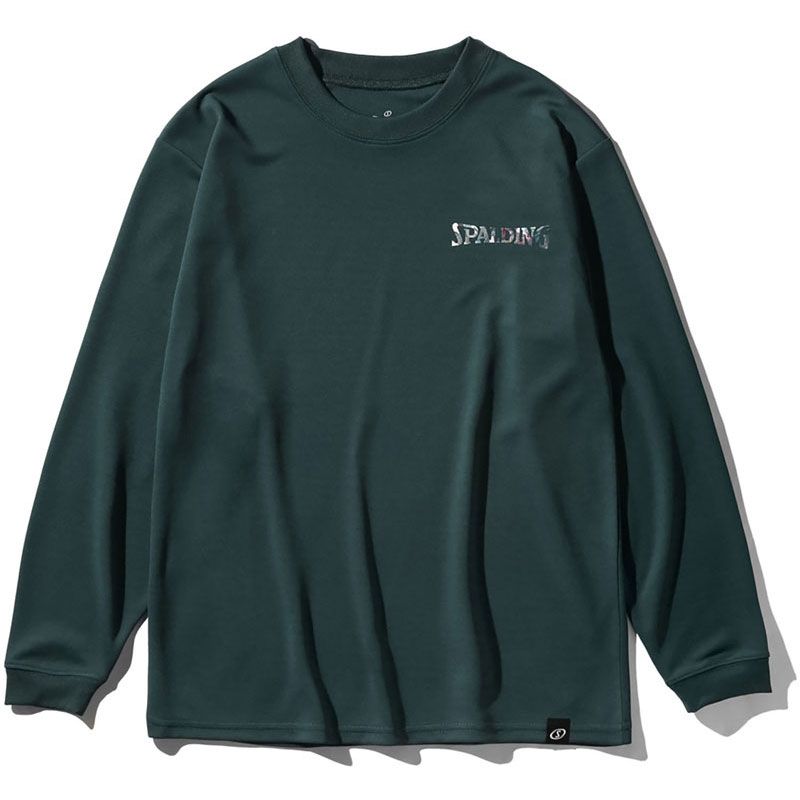 SPALDING スポルディング ジュニア ロングスリーブ Tシャツ ホログラム ワードマーク バスケットボール ロングＴシャツＪＲ (sjt25169-2700)、スパイク