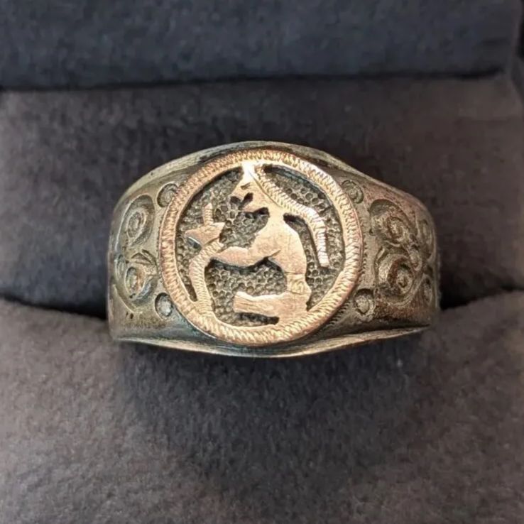 グアテマラ産 スターリングシルバー925 24号 シグネットリング メンズ 男性