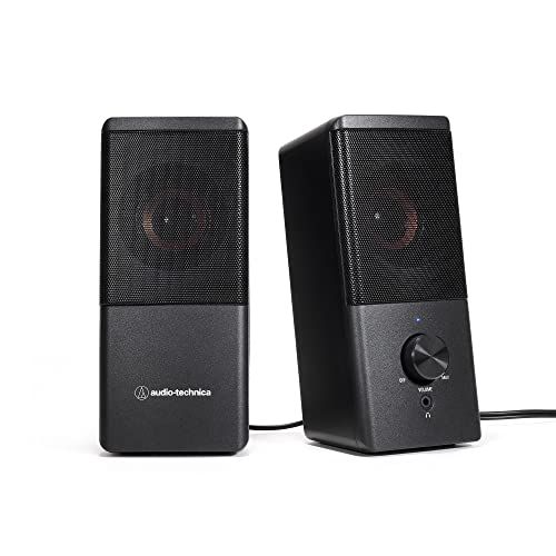 オーディオテクニカ AT-SP95 アクティブスピーカー PC タブレット レコードプレーヤー USB給電 省スペース設計 前面ヘッドホン端子 省電力 高出力★m