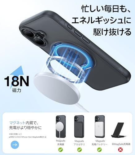 TORRAS iPhone 16 用 ケース カメラコントロールボタン付き【カチカチ