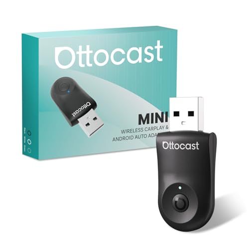 オットキャスト Mini 2025最新 ワイヤレスCarPlay Android Autoアダプター ミニ 有線CarPlay Auto対応車 Bluetooth音楽 通話対応 プラグ＆プレイ 自動接続 9 m
