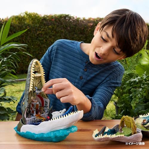マテル ジュラシックワールド WORLD デラックスヘッド プレイセット モササウルス 子供向けフィギュア 恐竜 おもちゃ 4歳から マルチ JGB 60 po
