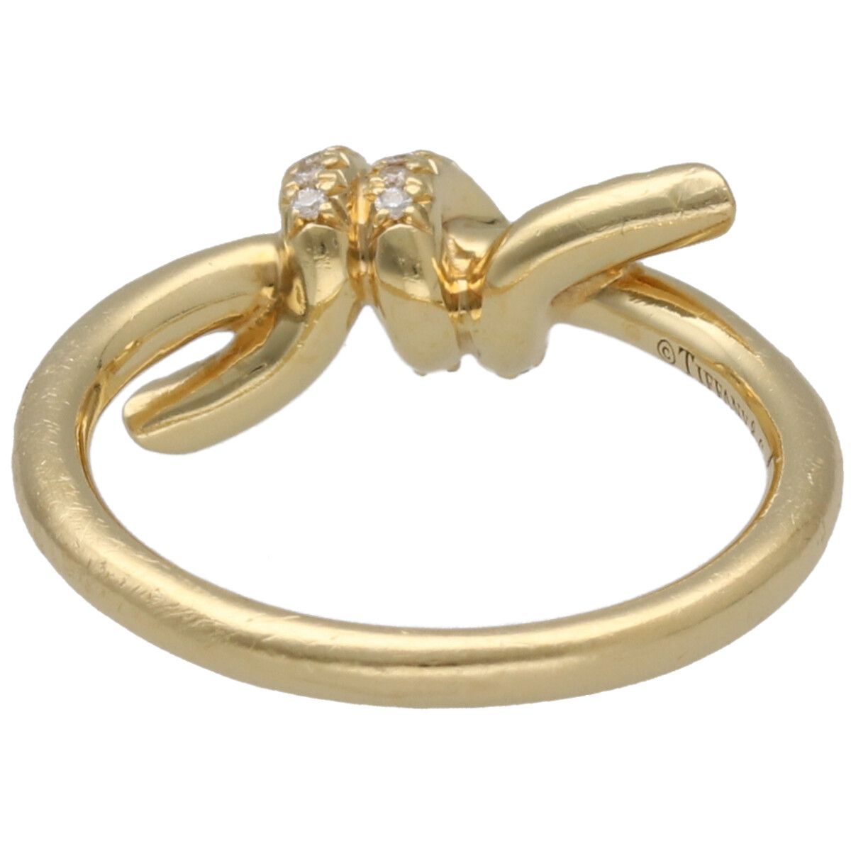 Tiffany ＆ Co ティファニー ノットリング 約5号 K 18 YG ダイヤモンド イエローゴールド 指輪 アクセサリー RS
