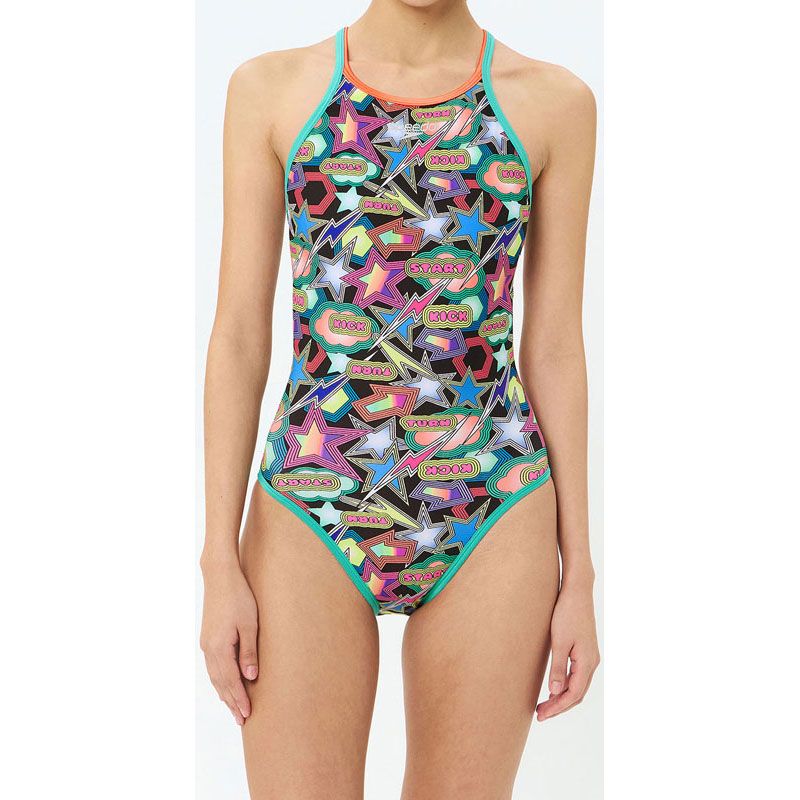 Speedo スピード Sparkling Boom TurnS Suit 水泳 水着レディース競泳