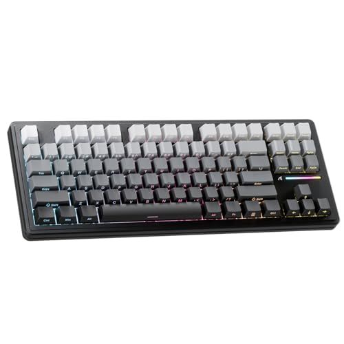 ATTACK SHARK M 87 PRO コンパクト 3モード メカニカルキーボード Bluetooth ワイヤレス 有線 2 4 GHz TYPE C 87キー 80 配列 RGBライト ホットスワップ対応 ガスケット構造 ゲーミングキーボード 白翡翠軸