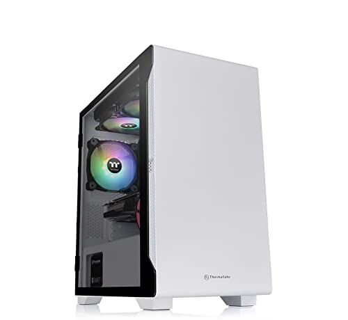 Thermaltake S 100 TG Snow Edition 強化ガラス ミニタワーPCケース ホワイト スイングドアパネル採用 CA 1 Q 9 00 6 WN CS 7886 m