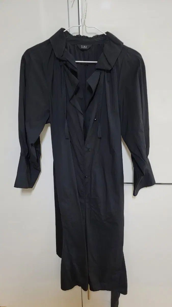 TIME ブラック ロング シャツ レディース ONE PIECE